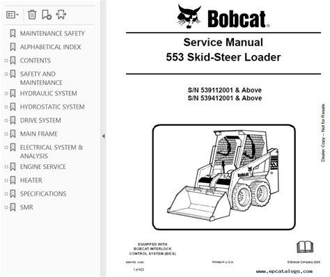 bobcat 553 skid steer specs|bobcat 553 service manual.